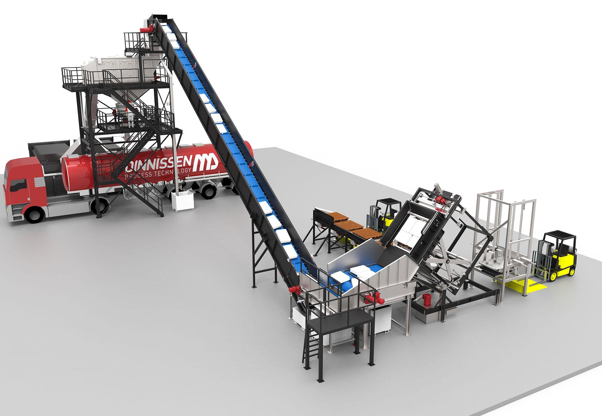automatic bag emptying installation